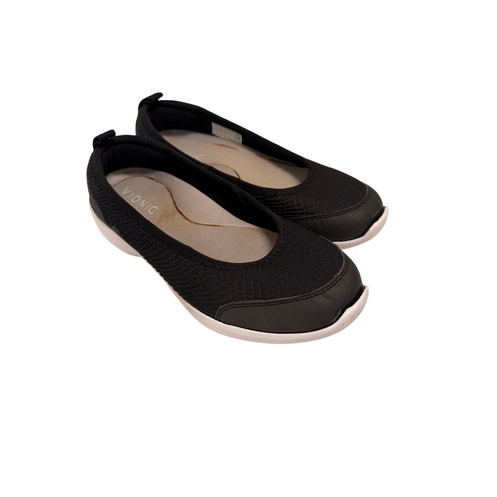 Vionic Sky Sena Black Slip-on Ballet Flat Sneakers Size 8